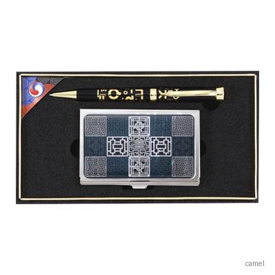 한글볼펜 창살문그린자개명함
