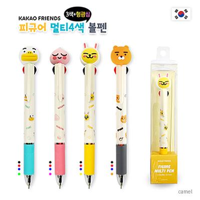 카카오프렌즈 피규어 멀티 4색 볼펜 3색 형광심