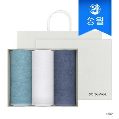 송월타월 항균무지 3매 선물세트 쇼핑백 답례품