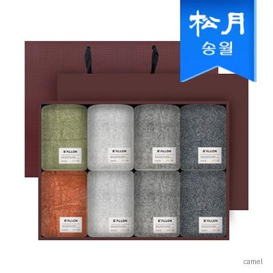 송월타월 발론 호텔수건 페이스 타올 210g 코마 40수 5 colors 8매 수건세트 쇼핑백