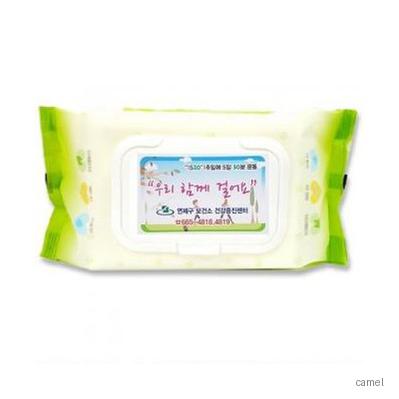 물티슈 연두색 캡형80매 55g