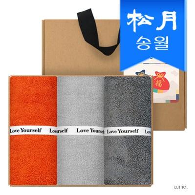 송월타올 명절 설날 새해 신년 수건 기프트세트D 레논 3p크라프트 스티커