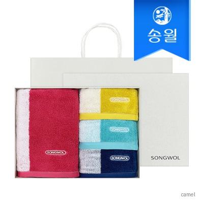 송월타월 컬러웨이 크림박스세트 세면1 핸드3 쇼핑백