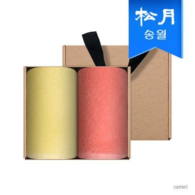 송월타월 30수컬러고리 핸드타올 2매 크라프트세트