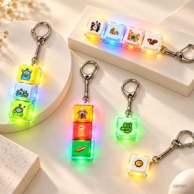 5면풀칼라인쇄 LED 키캡 열쇠고리 1 4구