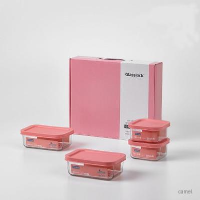 글라스락 간편 캡 4조 핑크