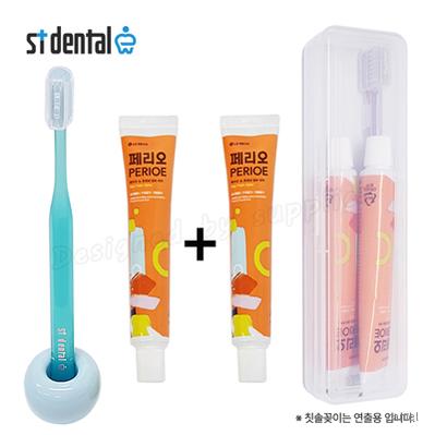 M케이스 ST엠보싱 미세모 페리오치약2p 칫솔치약 7호 여행용세트