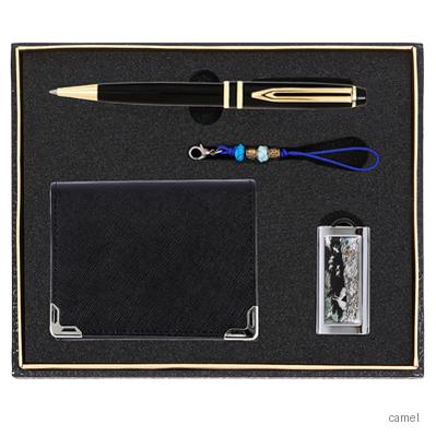 워터펜블랙 사피아노코너소가죽명함지갑 채색송학자개USB
