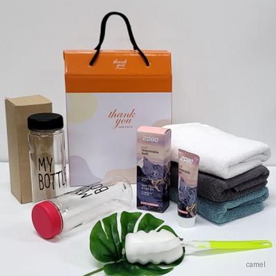 5종 핑크소금 치약 마이보틀 타올선물세트 송월타올 송월타월 핑크솔트 물병