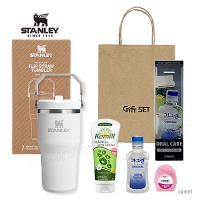 스탠리 플립스트로591ml 텀블러세트10호 오랄케어 카밀핸드크림100g 치실 가그린100ml 쇼핑백포함