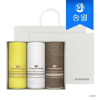 송월타월 카운테스마라 센치 3매 선물세트 CM상하 쇼핑백 답례품