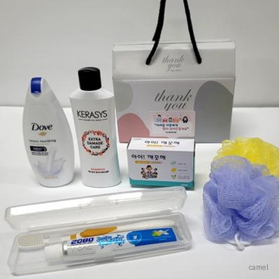 선물세트 8종 바디워시 샴푸 비누 치약 칫솔 샤워볼 아이깨끗해