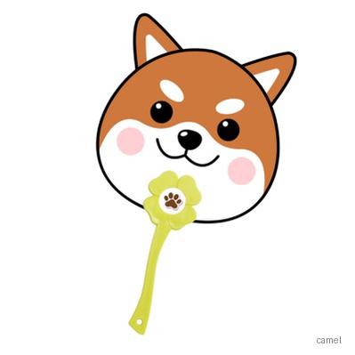 자유형 네잎클로버로고 연두 부채