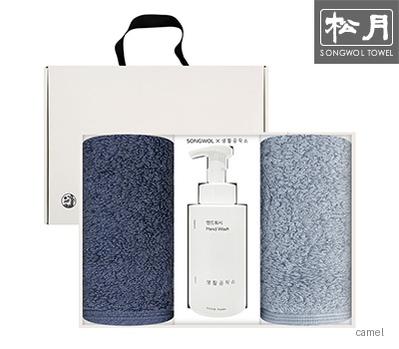 송월 항균180g 생활공작소500ml세트 세면타월2p 핸드워시1p