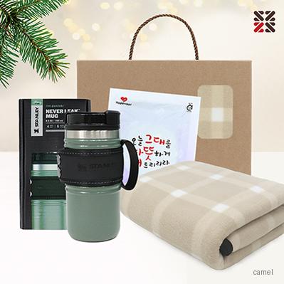 따뜻한담요텀블러세트 S체크특대