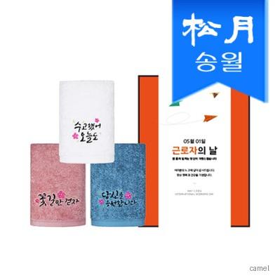 송월타올 노동절 기념선물 럭키 2매 선물세트 쇼핑백 기념수건 답례품