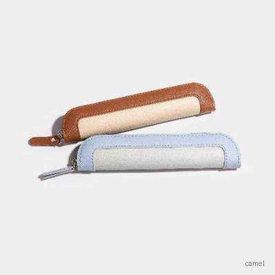 로페리아 배색 미니멀리스트 가죽 연필 케이스 0217309