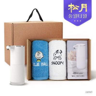 송월타올 디스펜서 기프트세트 12 스누피 피너츠 180g 2P 웰세스 360ml 1P