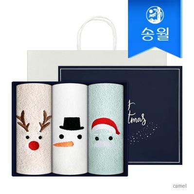 송월 루돌프 눈사람 산타 3매케이스 쇼핑백