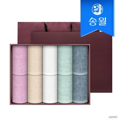 송월타월 라이트무지 10매 세면타올 선물세트 쇼핑백