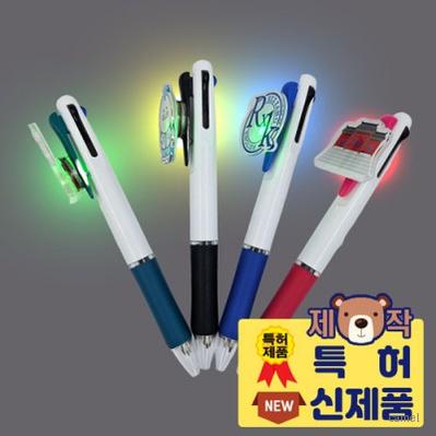 트윙클볼 아크릴캐릭터 3색멀티볼펜 LED