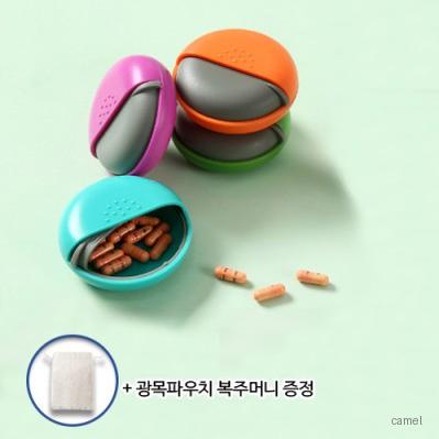 로페리아 휴대용 푸시풀 알약 케이스 광목파우치 복주머니 포함 0190356