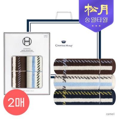 송월타올 카운테스라마 체크40 200g 2P 타올세트