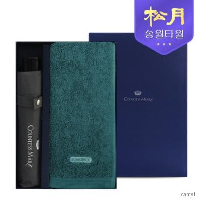 송월 40수 포인트40 타올 200g 3단 폰지 우산 2P 콤보세트