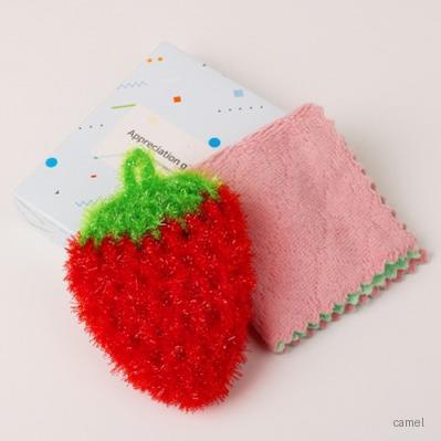 딸기 수세미 앤 극세사 만능 행주 2종 기획세트