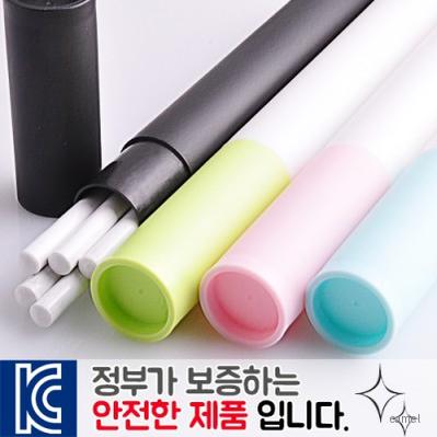 백색원형미두연필 5p 바닐라원통케이스