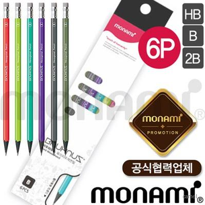 모나미 바우하우스육각지우개연필6P세트