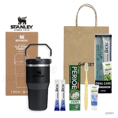 스탠리 플립스트로591ml 텀블러세트7호 오랄케어 페리오100g 큐빅 크리스탈캡 가그린 카밀 쇼핑백포함