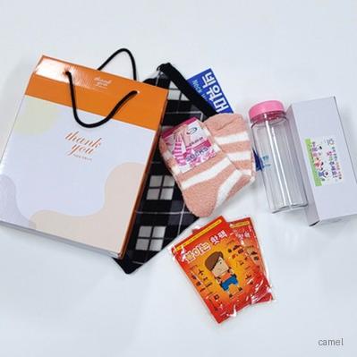 선물세트5종 넥워머 목돌이 목도리 수면양말 핫팩 손난로 마이보틀 물병