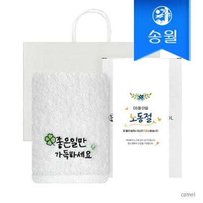 송월타올 노동절 근로자의 날 기념선물 좋은일클로버 2매 선물세트 쇼핑백 기념수건 답례품