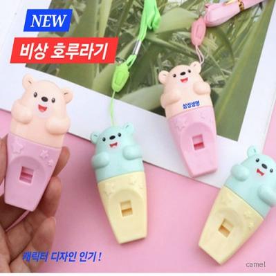 지엠 신상 목걸이 캐릭터 호신용 호루라기 호각 휘슬 아동 여성 비상 위기탈출 경보
