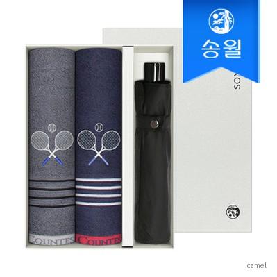 송월 타올 우산 3매 선물세트 테니스 스포츠2 3단 컬러무지1