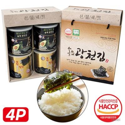 광천김선물세트 명절선물 김세트 캔김 4P