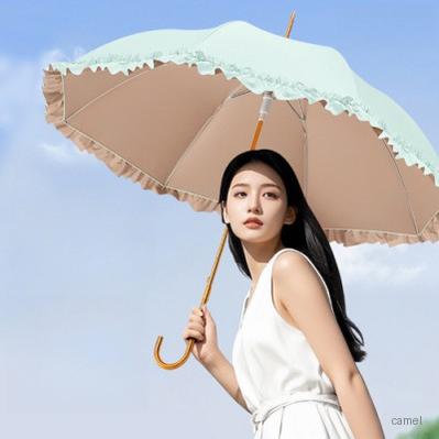 로페리아 컬러풀 파스텔 곡자 레이스 반자동 양산 0219679