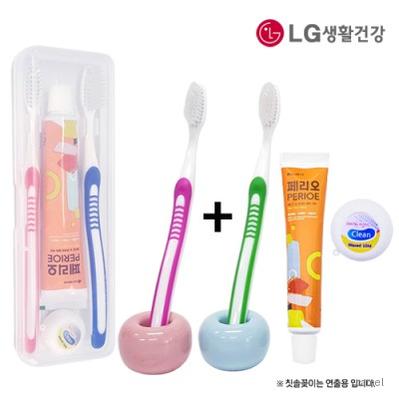 커플 326미세모 페리오 치실 칫솔치약세트