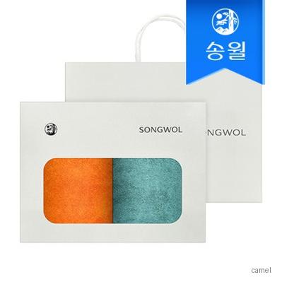 송월 호텔수건 솔리드 뱀부무지 2매선물세트 쇼핑백 기념수건 답례품