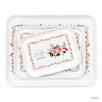 뉴사각 멜라민쟁반 장미 3p