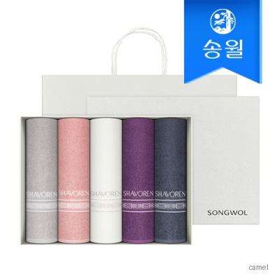송월 샤보렌 디럭스 5매선물세트 쇼핑백 세면타올 기념수건 답례품