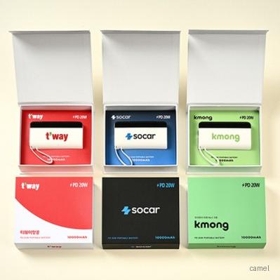 LCD 고속 미니 10000MAH 분리형듀얼케이블 자석싸바리 굿즈세트