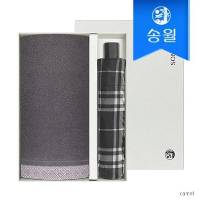 송월 타월우산 2매선물세트 SWU 3단 모던체크1 풍차1 기념수건 답례품