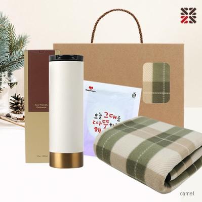 따뜻한담요텀블러세트 A체크특대