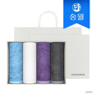 송월 호텔수건 뱀부 프리미엄무지 180g 4매선물세트 쇼핑백 기념수건 답례품
