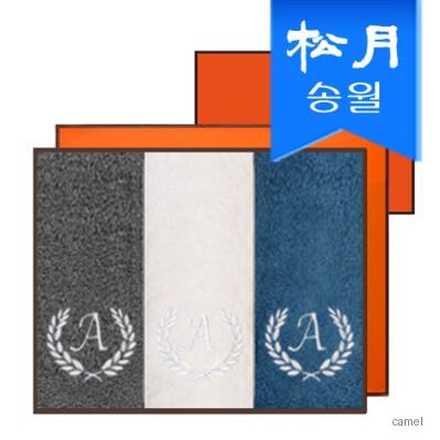송월 호텔수건 프리미엄무지 엔젤 170g 3매 선물세트 쇼핑백 기념수건 답례품