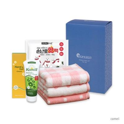 카밀 핸드크림 클래식 핑크모달 핸드타올 핫팩150g세트