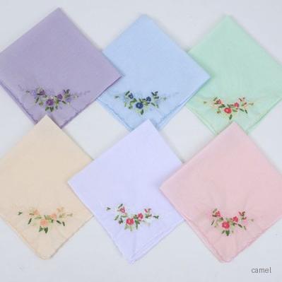 로페리아 여성 꽃자수 순면 손수건 35cm 0217347