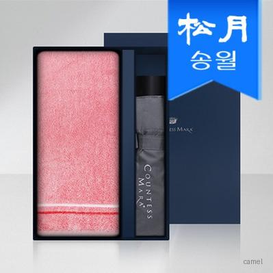 송월 타올 우산 2매 선물세트 루시아1 3단 폰지1